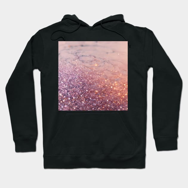 Intense sparkling rose gold marble Hoodie by marbleco